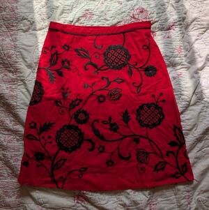 Scott Taylor Petite Red And Black Skirt Anthropologies